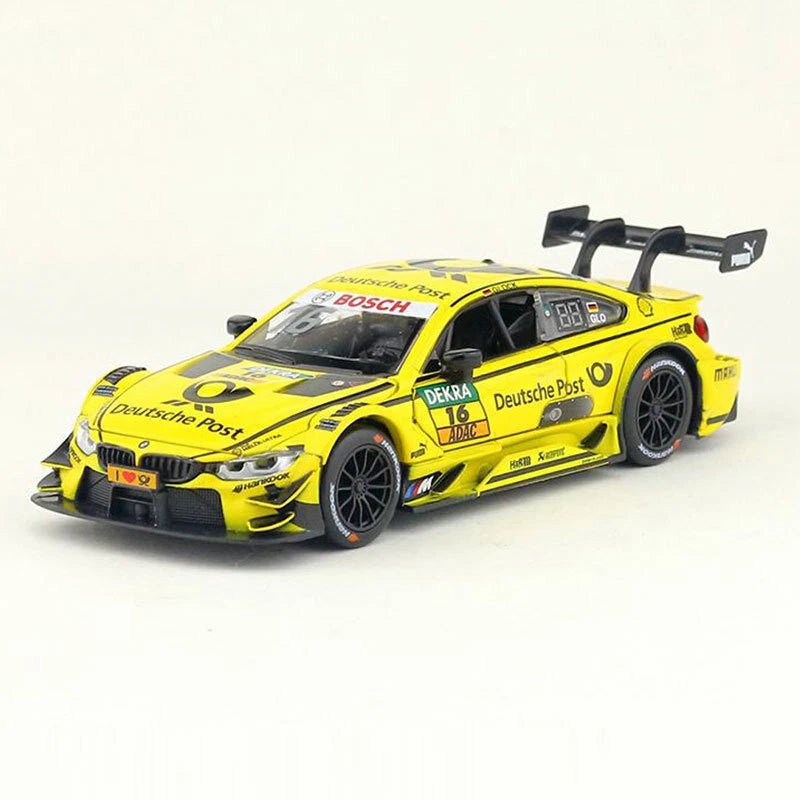 D - Power 1:32 Die - Cast BMW M4 DTM 2017 Deutsche Post 16 Race Car with Lights & Sound - Marah Kids