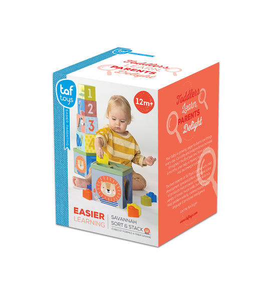 Taf Toys Savannah Sort & Stack | Stacking, Sorting & Learning, 12M+