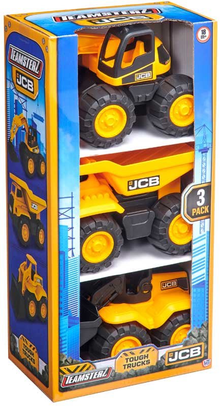 شاحنات Teamsterz JCB Tough، مجموعة من 3 قطع
