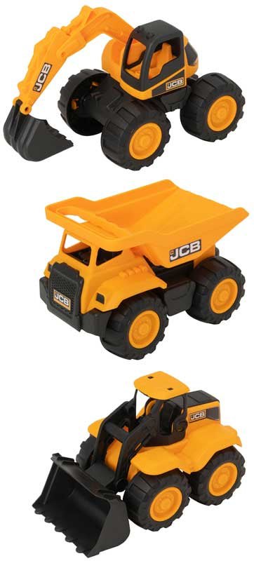 شاحنات Teamsterz JCB Tough، مجموعة من 3 قطع