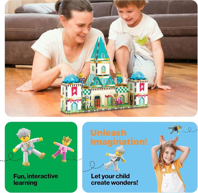Buy Picasso Magnetic Tiles Medieval Castle Theme 70-pieces Online in ...