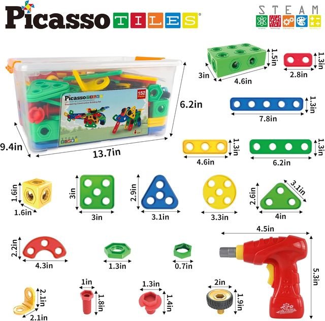 Picasso Magnetic Engineering Construction Building Set 152 - pieces - Marah Kids