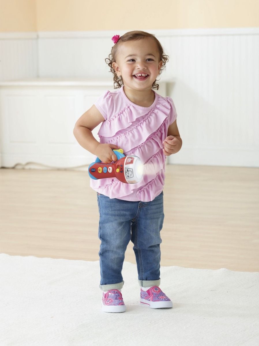 VTech Spin & Learn Color Flashlight Toy with Light - Up Colors, Music & Animal Sounds for Babies - Marah Kids