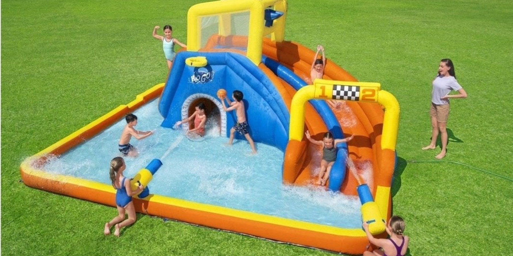 Kids enjoying summer pools, ride-ons and backyard toys from Marah Kids